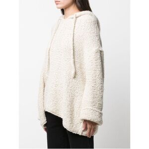 Khaite Sile Ivory Bouclé Cashmere Hoodie XS
